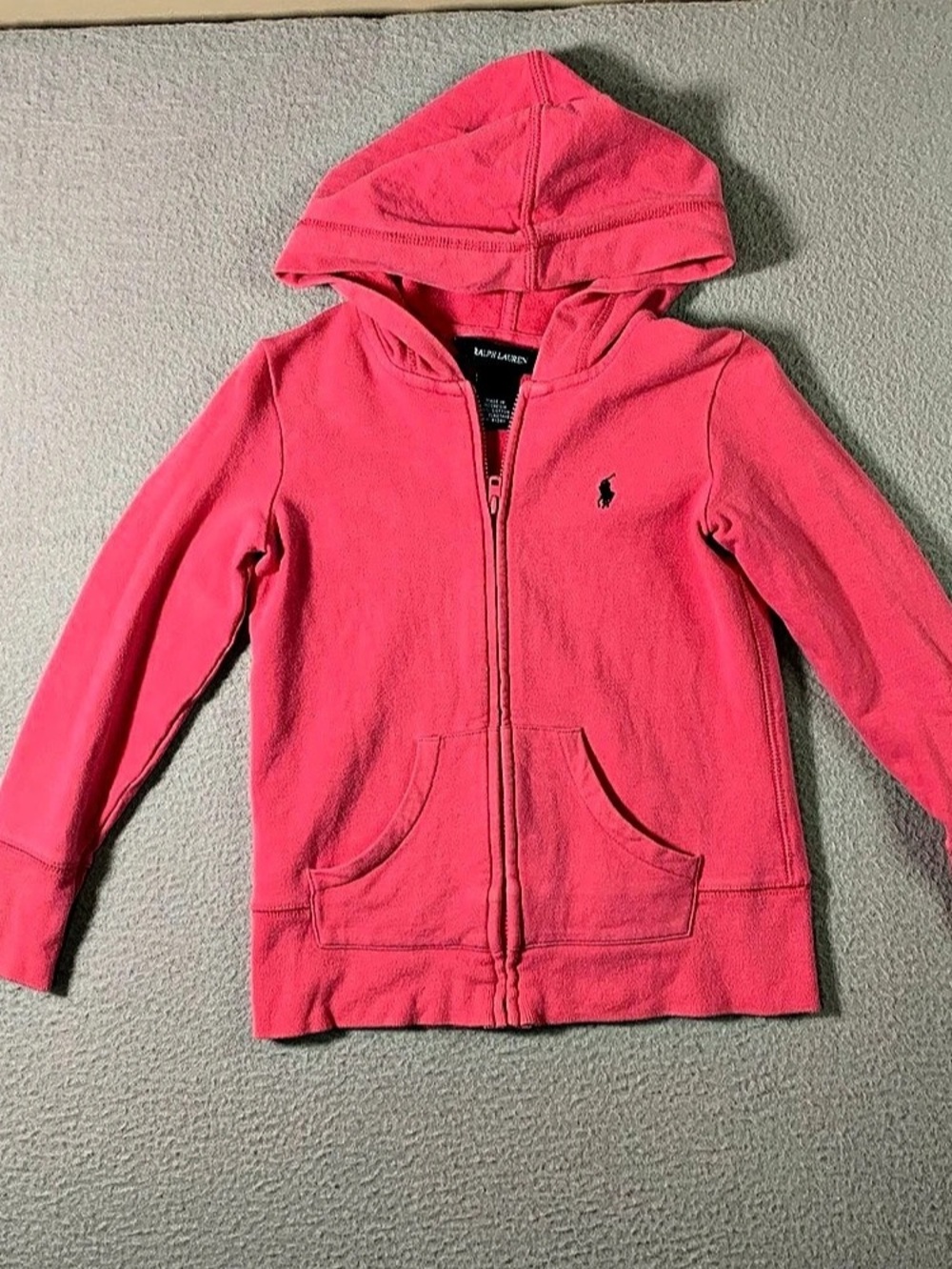 Ralph Lauren Girls Pink Zip Hoodie Size 5